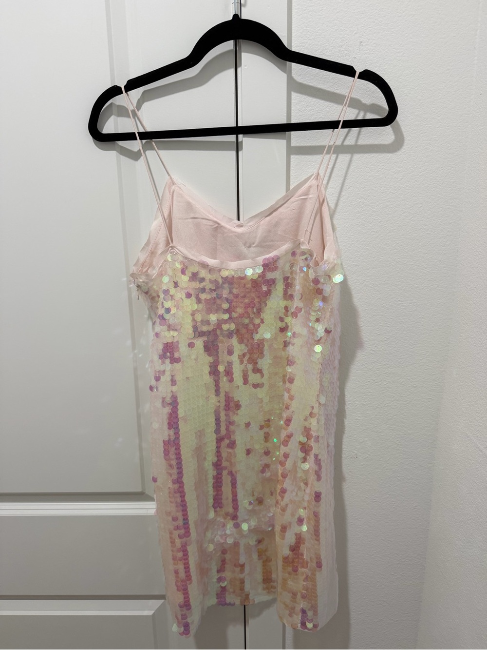 LoveShackFancy Kumi Sequin Statement Dress in Iridescent Pink - Picture 3 of 6